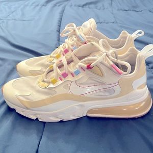 Nike Air Max 270 React Women's Shoes Pale Ivory-Sail-Vanilla || great condition